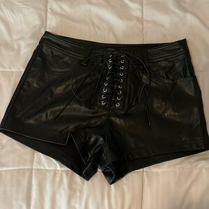 Leather shorts